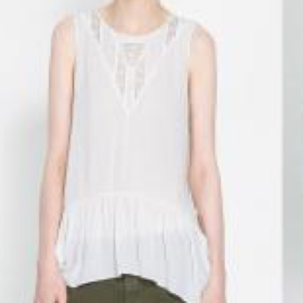 SALE!!ZARA LACE INSET BLOUSE💕 - Picture 3 of 12